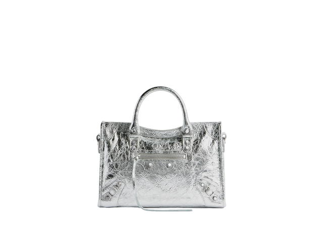 Balenciaga Balenciaga Le City Small Bag In Silver Metallized Arena Lambskin With Shiny Silver Hardware - view 1
