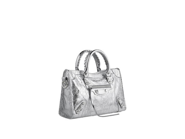 Balenciaga Balenciaga Le City Small Bag In Silver Metallized Arena Lambskin With Shiny Silver Hardware - view 2