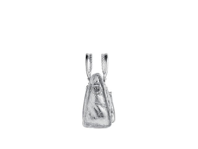 Balenciaga Balenciaga Le City Small Bag In Silver Metallized Arena Lambskin With Shiny Silver Hardware - view 3