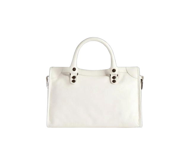 Balenciaga Balenciaga Le City Small Bag In White Arena Lamsbkin With brass Hardware - view 2