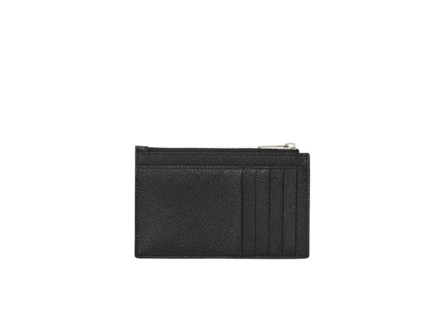 Balenciaga Balenciaga Leather Logo Card Case In Black Grained Calfskin With Metal Hardware - view 2