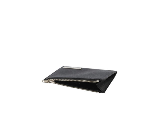 Balenciaga Balenciaga Leather Logo Card Case In Black Grained Calfskin With Metal Hardware - view 4