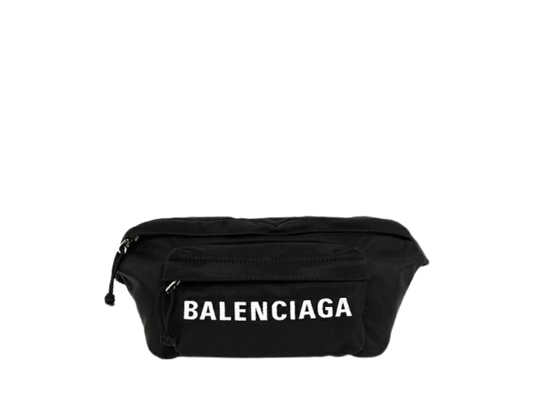 Balenciaga Balenciaga Logo Belt Bag In Nylon With Silver Hardware Black