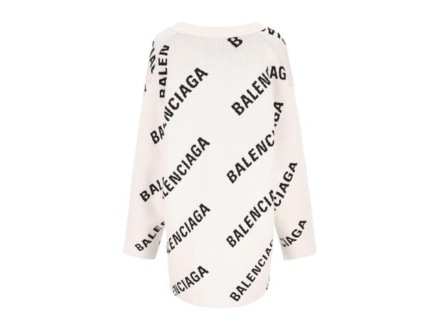 Balenciaga Balenciaga Logo Cardigan In Chalky White Wool - view 2