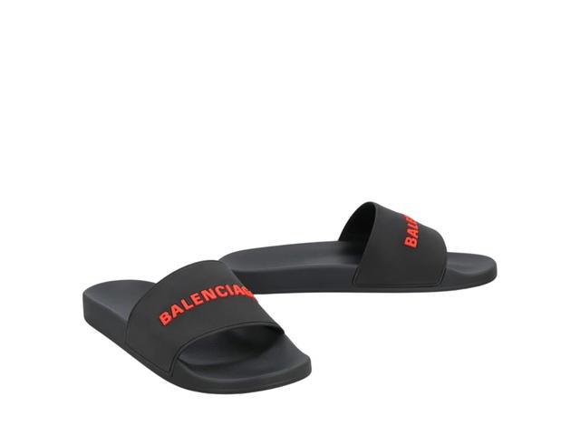 Balenciaga Balenciaga Logo Embossed Open-Toe Sandals In Black - view 2