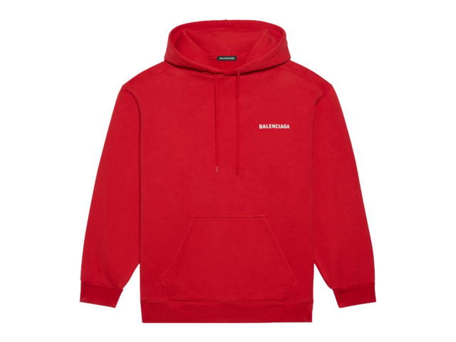 Balenciaga Balenciaga Logo Hoodie Medium Fit In Red - view 1