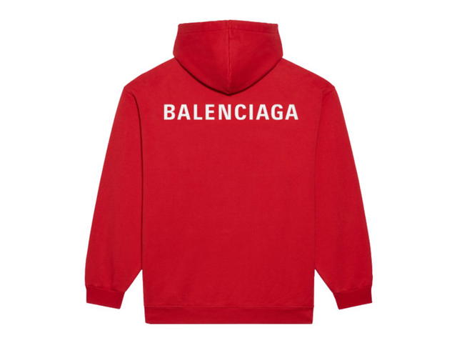 Balenciaga Balenciaga Logo Hoodie Medium Fit In Red - view 2