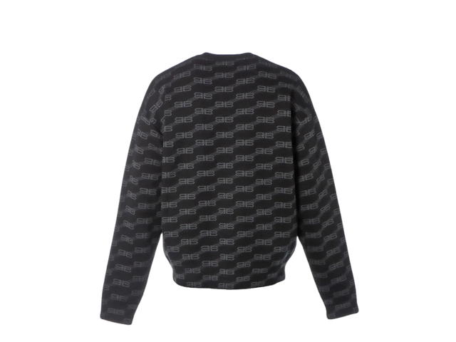 Balenciaga Balenciaga Logo Intarsia-Knit Sweater Black - view 2