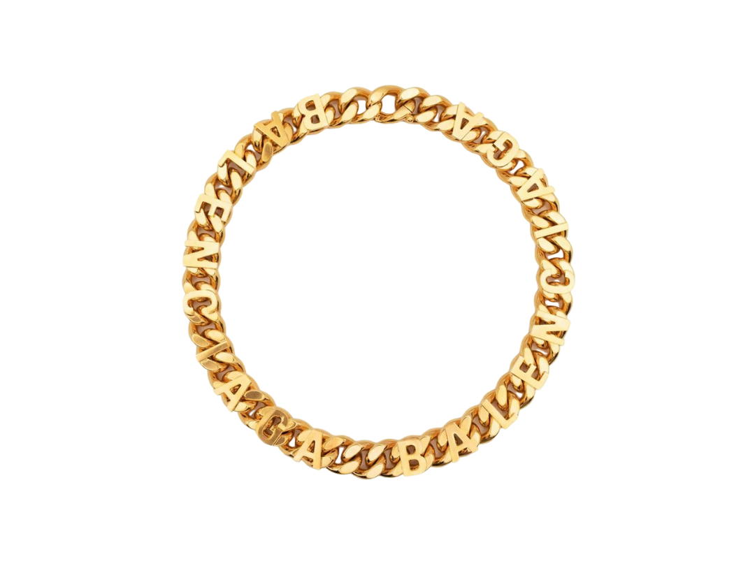 Balenciaga Balenciaga Logo-Lettering Choker Necklace In Gold Hardware
