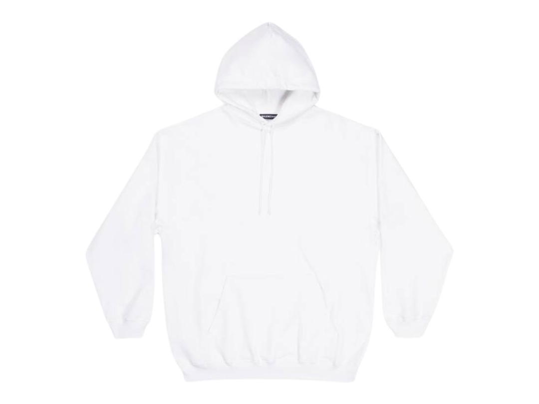 Balenciaga Balenciaga Logo Organic Fleece Hoodie In White Cotton