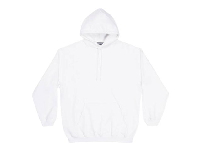 Balenciaga Balenciaga Logo Organic Fleece Hoodie In White Cotton - view 1