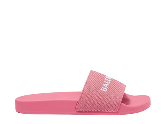 Balenciaga Balenciaga Logo Pool Slides In Rubber Pink - view 1