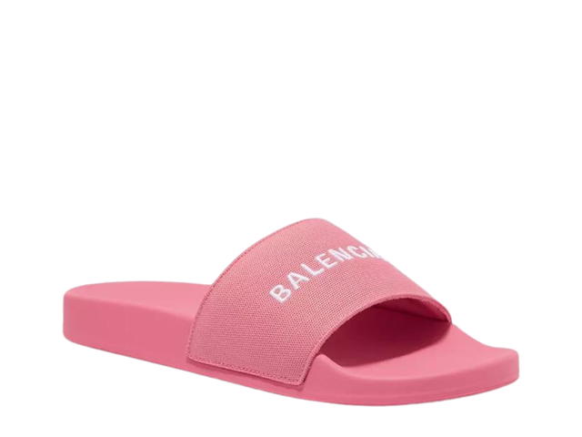 Balenciaga Balenciaga Logo Pool Slides In Rubber Pink - view 3