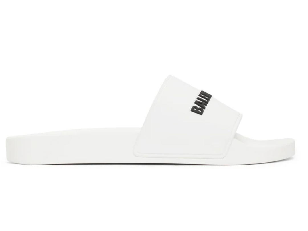Balenciaga Balenciaga Logo Pool Slides White / Black
