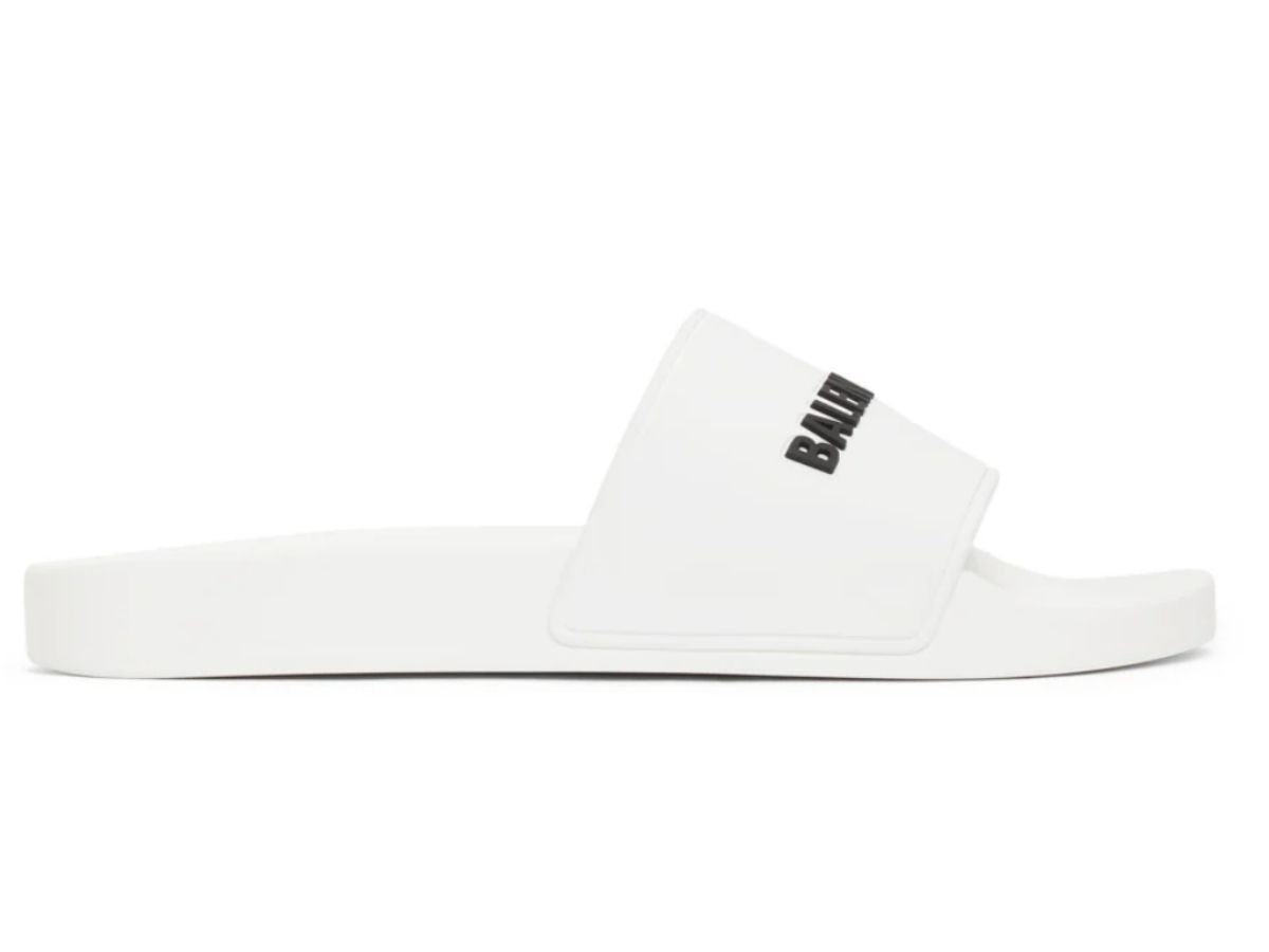 Balenciaga Balenciaga Logo Pool Slides White / Black