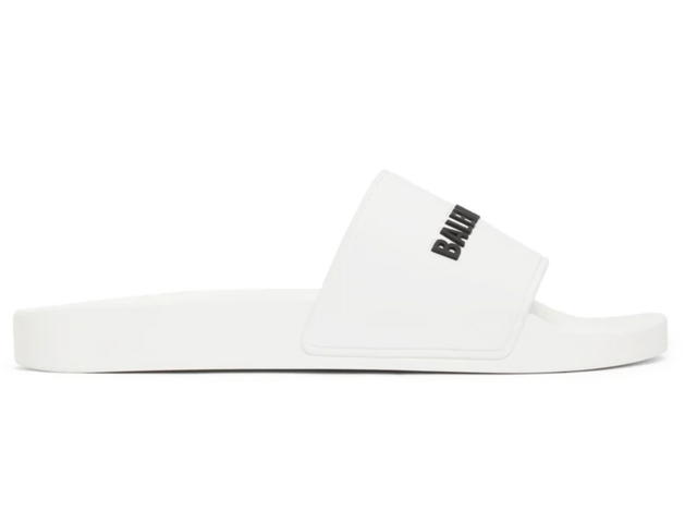 Balenciaga Balenciaga Logo Pool Slides White / Black - view 1