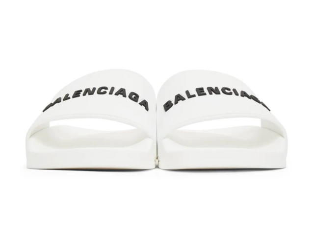 Balenciaga Balenciaga Logo Pool Slides White / Black - view 2