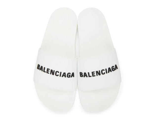 Balenciaga Balenciaga Logo Pool Slides White / Black - view 3
