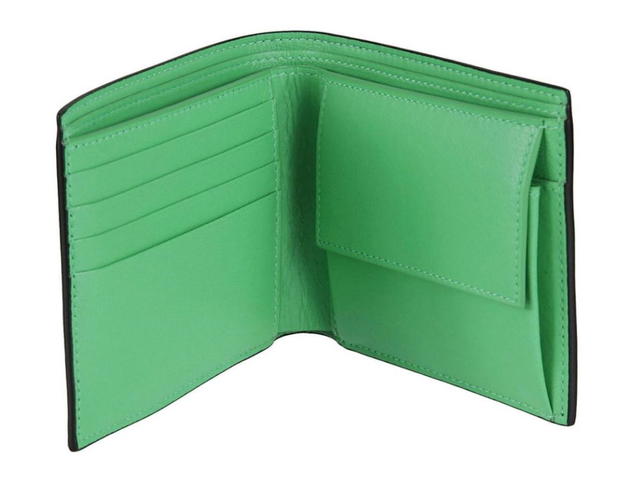 Balenciaga Balenciaga Logo Stamp Billfold Wallet Black Vivid Green - view 2