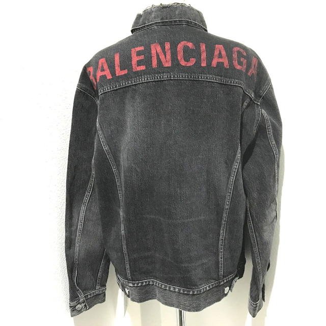 Balenciaga BALENCIAGA Logo Strauss 18AW G Jean Denim Jacket Gray 529177 - view 2