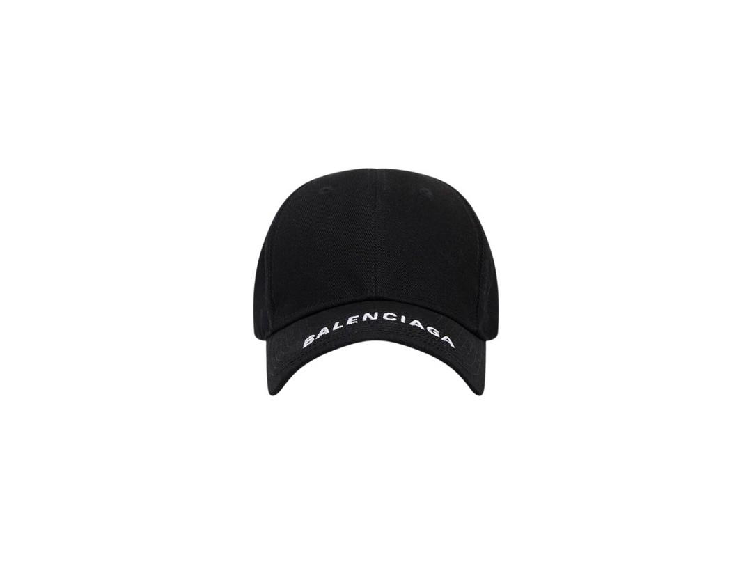 Balenciaga Balenciaga Logo Visor Cap In Black And White Cotton Drill