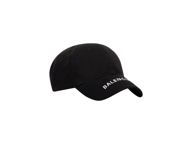 Balenciaga Balenciaga Logo Visor Cap In Black And White Cotton Drill - view 2