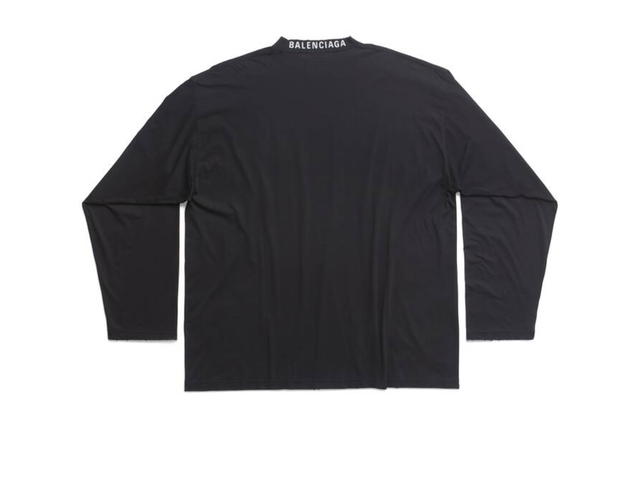 Balenciaga Balenciaga Long Sleeve T-shirt Oversized Black Faded - view 2