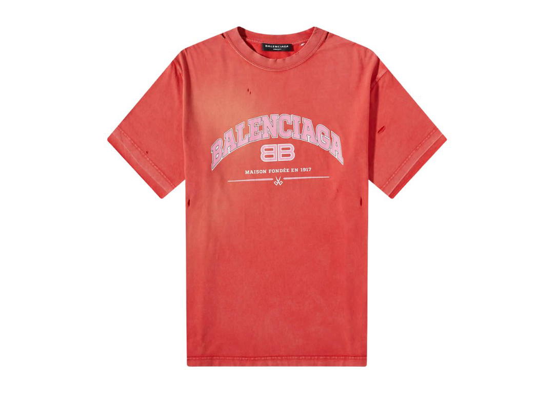 Balenciaga Balenciaga Maison Balenciaga Medium Fit T-Shirt Red