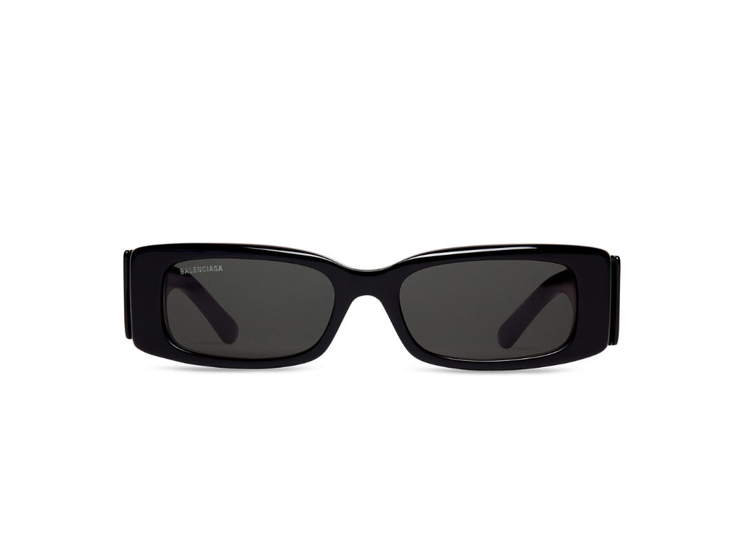 Balenciaga Balenciaga Max Rectangle Sunglasses In Black Eastman Acetate Renew With Rectangle Shape Black Lense