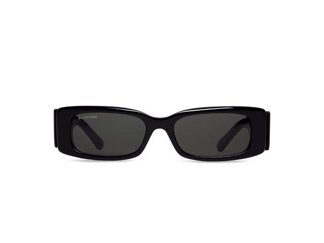 Balenciaga Balenciaga Max Rectangle Sunglasses In Black Eastman Acetate Renew With Rectangle Shape Black Lense - view 1
