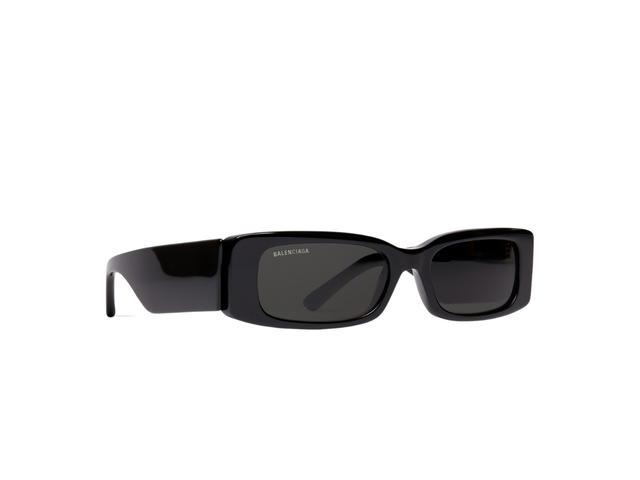 Balenciaga Balenciaga Max Rectangle Sunglasses In Black Eastman Acetate Renew With Rectangle Shape Black Lense - view 2