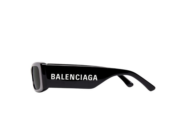 Balenciaga Balenciaga Max Rectangle Sunglasses In Black Eastman Acetate Renew With Rectangle Shape Black Lense - view 3
