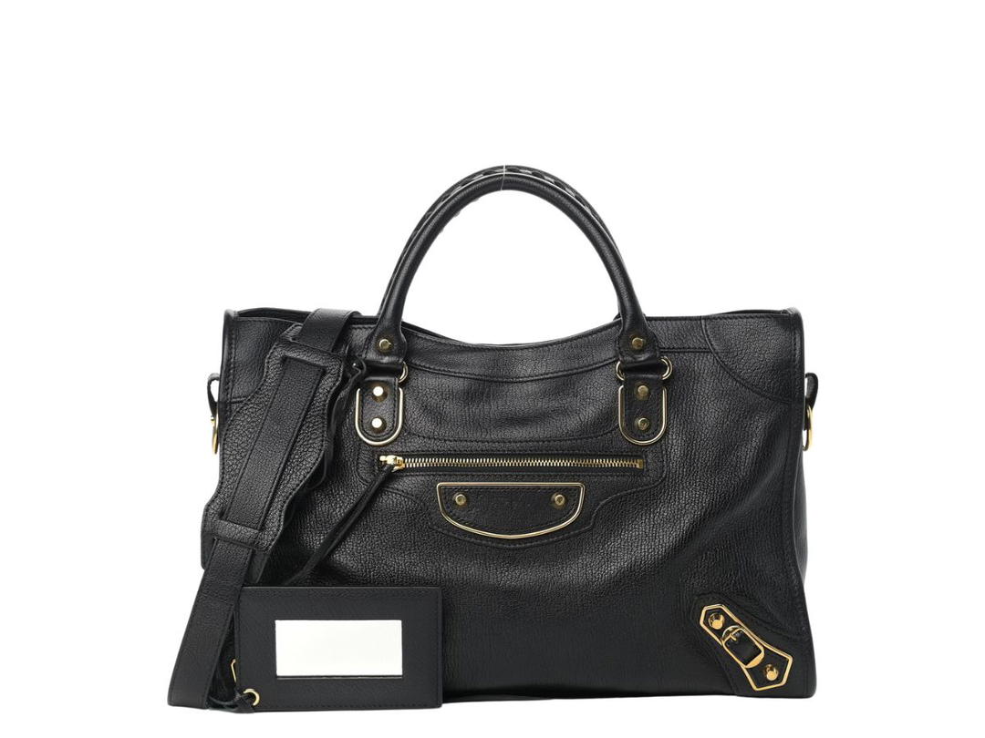 Balenciaga Balenciaga Medium City Bag Chevre Leather Black Gold Hardware