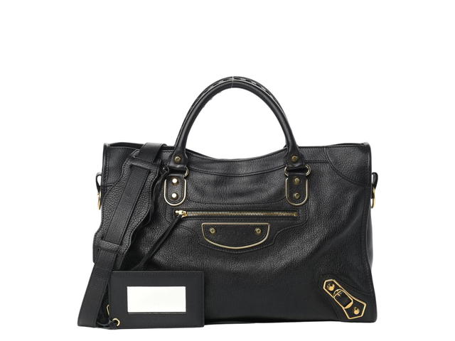 Balenciaga Balenciaga Medium City Bag Chevre Leather Black Gold Hardware - view 1