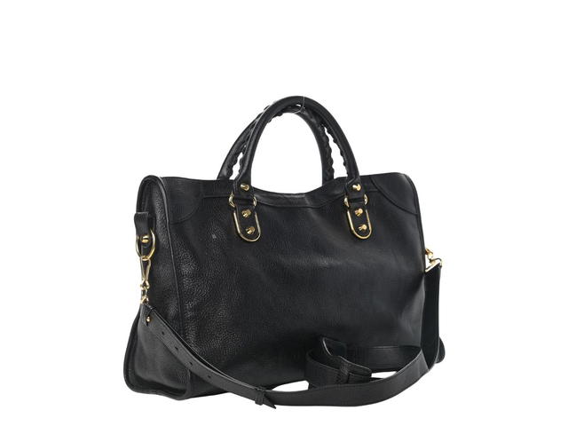 Balenciaga Balenciaga Medium City Bag Chevre Leather Black Gold Hardware - view 2