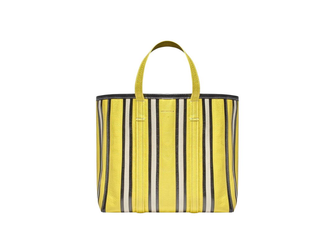 Balenciaga Balenciaga Medium East-West Shopper Bag In Leather Black White Yellow
