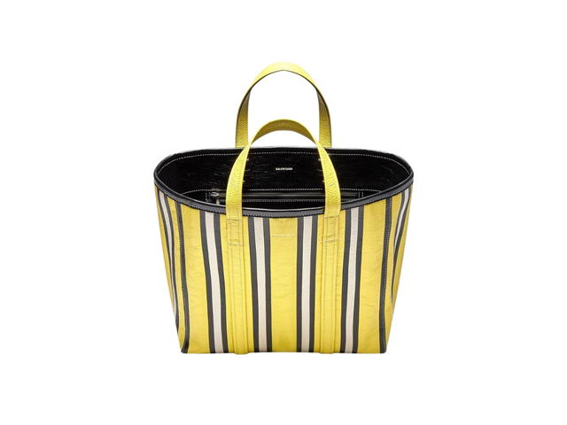 Balenciaga Balenciaga Medium East-West Shopper Bag In Leather Black White Yellow - view 4