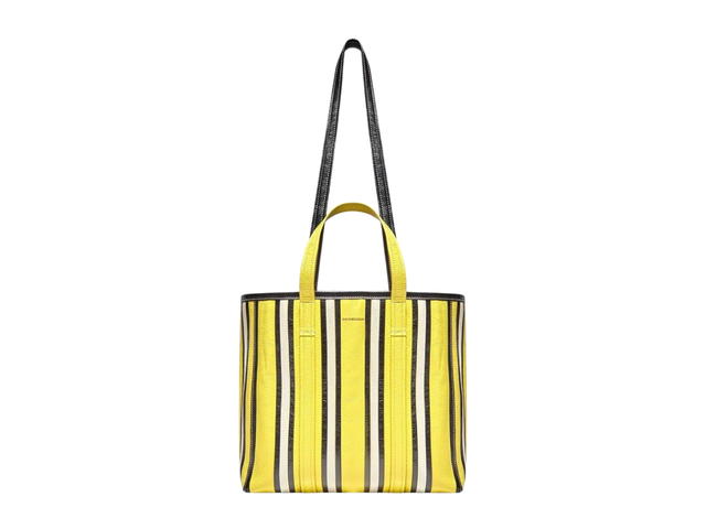 Balenciaga Balenciaga Medium East-West Shopper Bag In Leather Black White Yellow - view 5