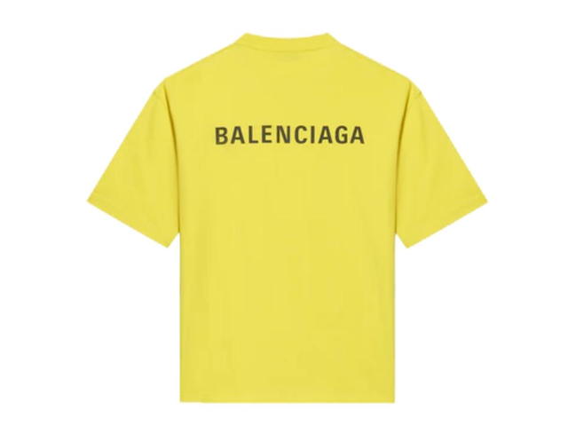 Balenciaga Balenciaga Medium Fit Vintage Logo Print T-Shirt Yellow - view 2