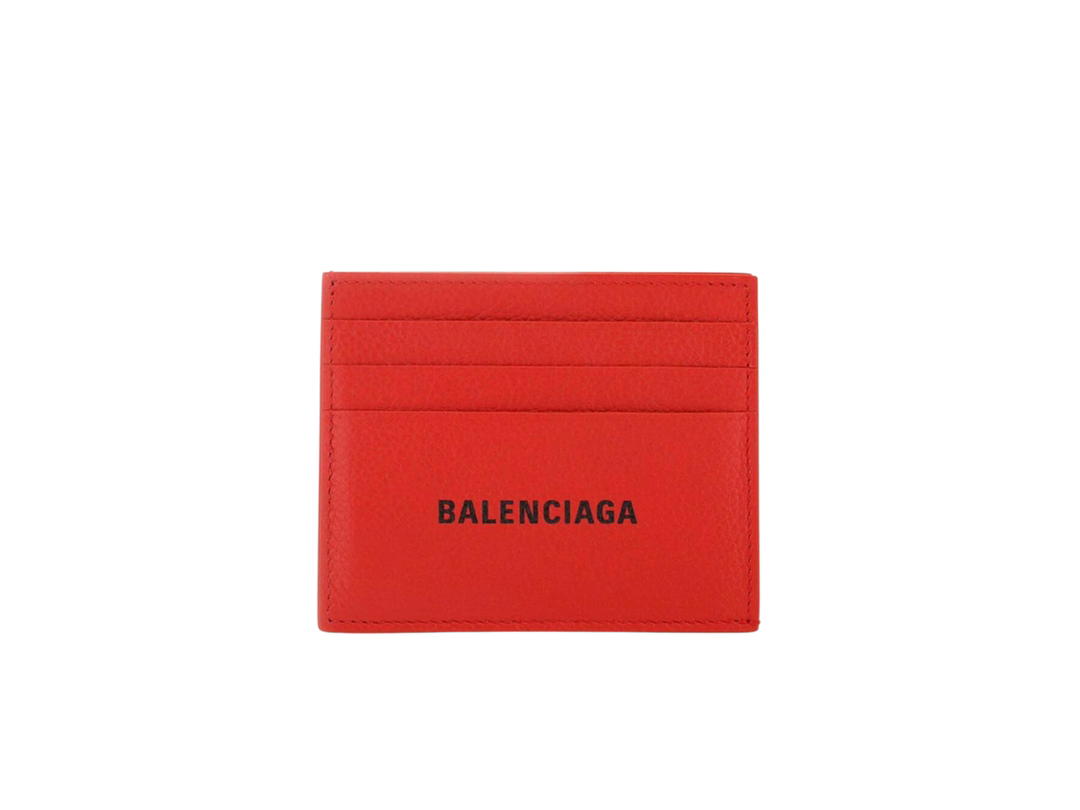 Balenciaga Balenciaga Men's Cash Card Holder In Red Snd Black Grained Calfskin With Split Red