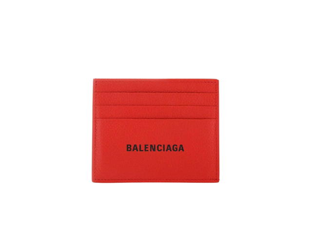 Balenciaga Balenciaga Men's Cash Card Holder In Red Snd Black Grained Calfskin With Split Red - view 1