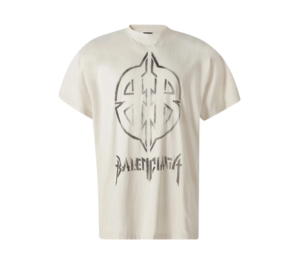 Buy Balenciaga Metal BB Stencil Oversize Logo T-Shirt Beige at Sasom – Authentic and Ready to Ship