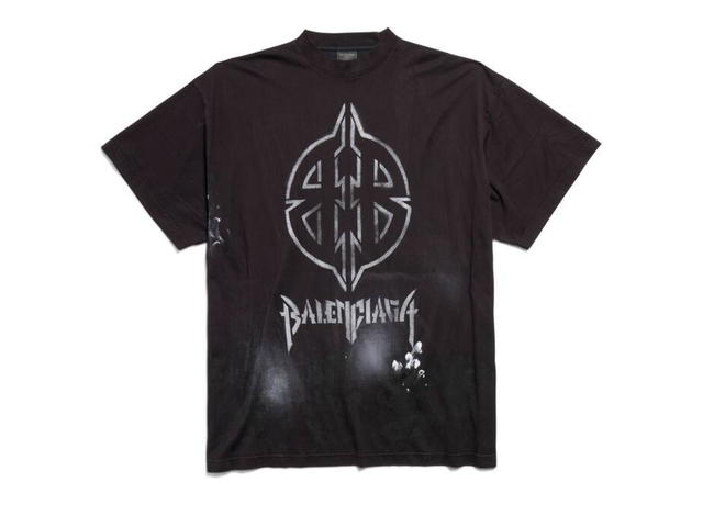 Balenciaga Balenciaga Metal Bb Stencil T-shirt Oversized Black-White - view 1