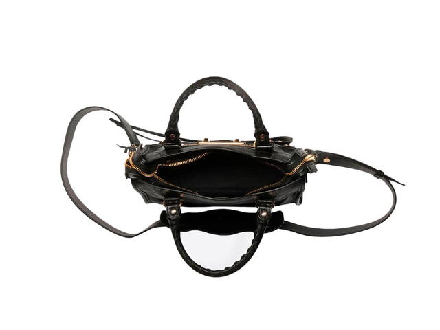 Balenciaga Balenciaga Metallic Edge City Mini Shoulder Bag In Black Shiny Grained Goatskin With Gold Hardware - view 2