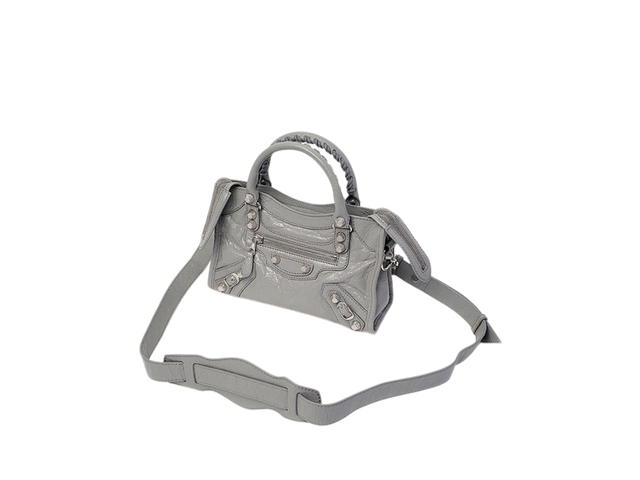 Balenciaga Balenciaga Mini City Bag In Lambskin Leather With Sliver Hardware Grey - view 2