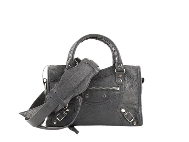 Balenciaga Balenciaga Mini City Bag In Leather With Silver Hardware Grey - view 1