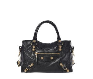 Buy Balenciaga Mini City Shoulder Bag In Leather With Gold Hardware Black at Sasom – Authentic and Ready to Ship