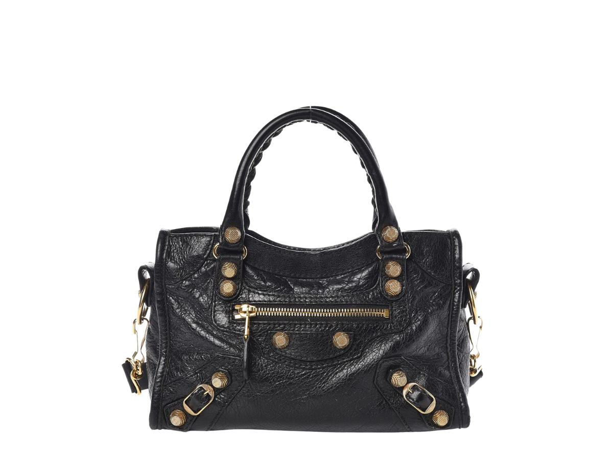 Balenciaga Balenciaga Mini City Shoulder Bag In Leather With Gold Hardware Black