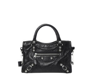 Buy Balenciaga Mini City Shoulder Bag In Leather With Silver Hardware Black at Sasom – Authentic and Ready to Ship