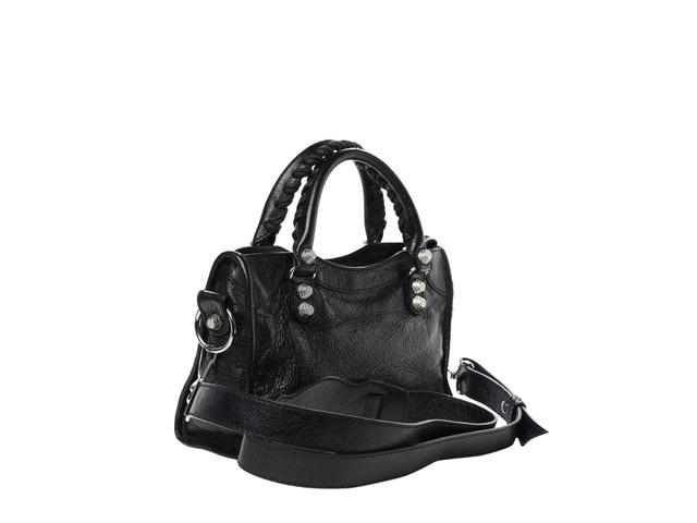 Balenciaga Balenciaga Mini City Shoulder Bag In Leather With Silver Hardware Black - view 2